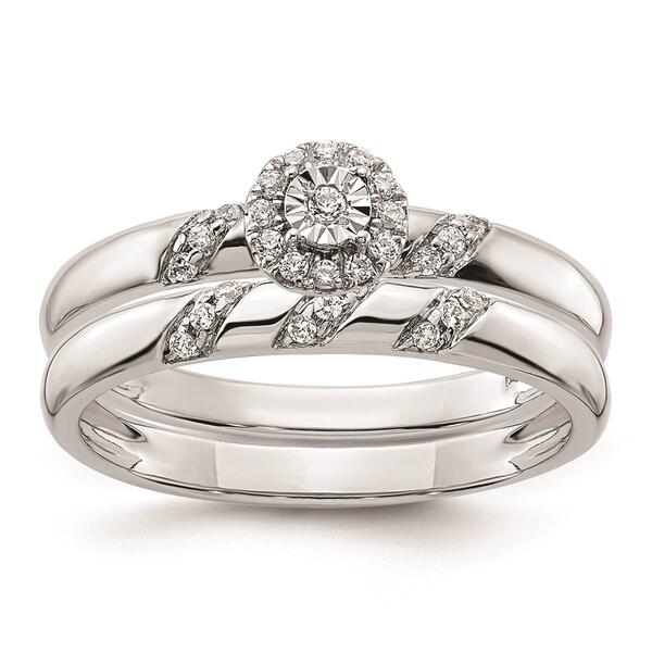 Pure Fire 14kt. White Gold Lab Grown Diamond Trio Cluster Ring