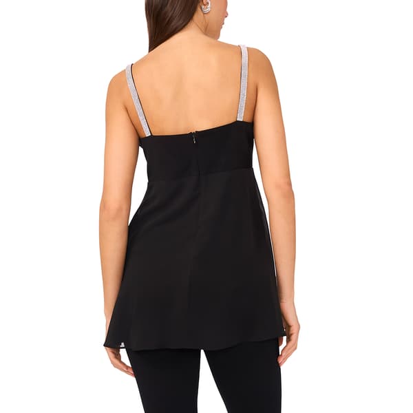 Womens MSK Sleeveless Mixed Media Overlay Tunic Blouse