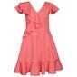 Girls &#40;7-16&#41; Bonnie Jean Flutter Cuff Side Ruffle Skater Dress - image 1