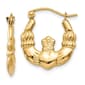 Gold Classics(tm) 10mm. 14kt. Polished Claddagh Hoop Earrings - image 1
