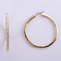 Gloria Vanderbilt Gold Inside Out Hoop Earrings