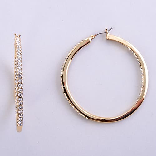 Gloria Vanderbilt Gold Inside Out Hoop Earrings - image 