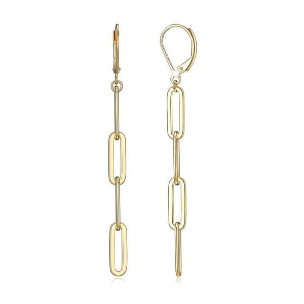 Forever Facets 18kt. Gold Plated Chain Dangle Earrings