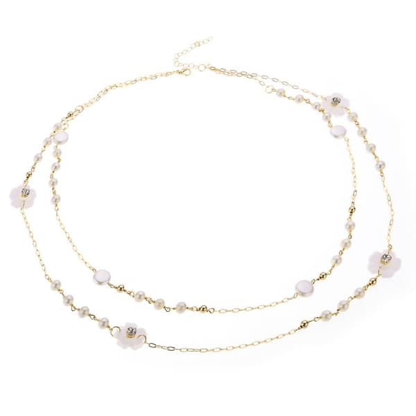 Ashley Cooper(tm) Pearl Flower Layered Necklace - image 