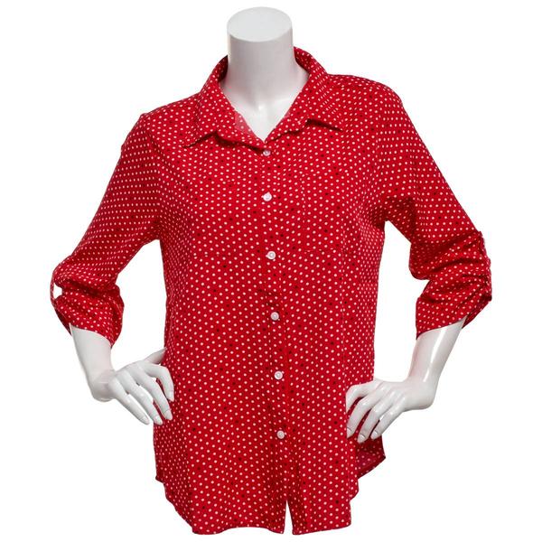 Womens Notations Dots Equipment Casual Button Down - image 