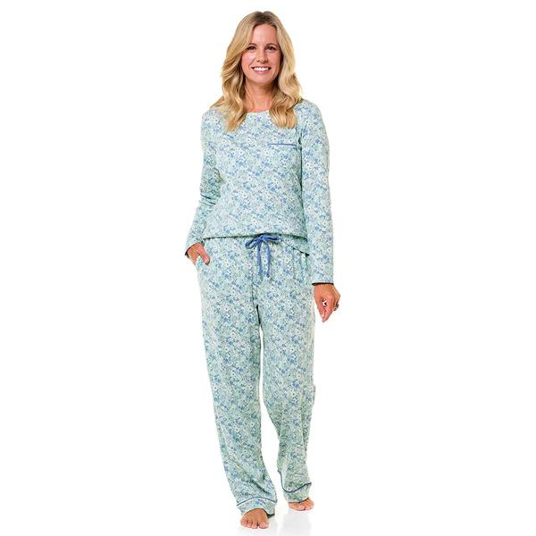 Womens Poppy & Clay Long Sleeve Ditsy & Floral Drop Pajama Set