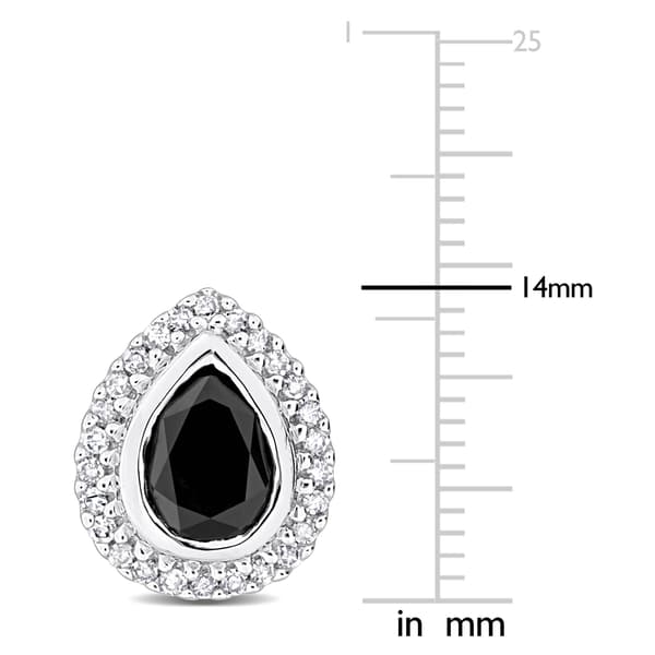 Sophia B 2 1/5ctw. Black & White Pear Diamond Stud Earrings
