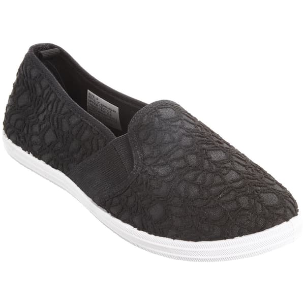 Womens Ashley Blue Lace Solid Canvas Slip On Flats