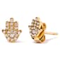 Haus of Brilliance 10kt. Yellow Gold Diamond Hamsa Stud Earrings - image 2