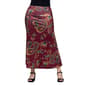 Womens 24/7 Comfort Apparel Wine Paisley A Line Maxi Skirt - image 1