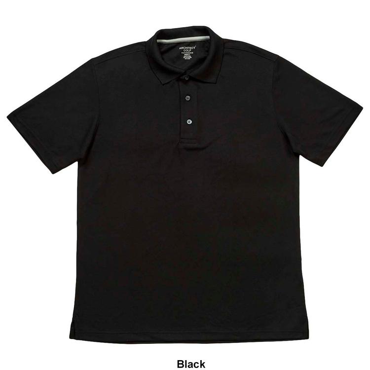 Mens Architect® Solid Mesh Stitch Short Sleeve Golf Polo