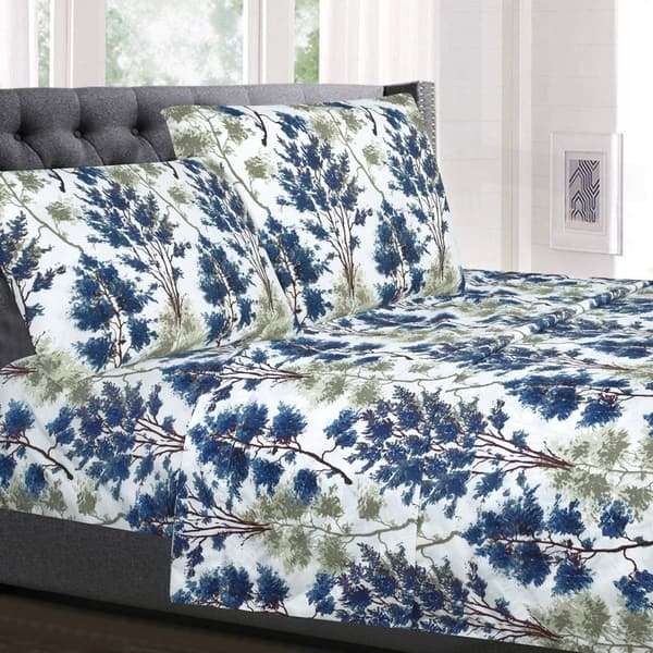 Sweet Home Collection 4pc. Florence Floral Microfiber Sheet Set - image 