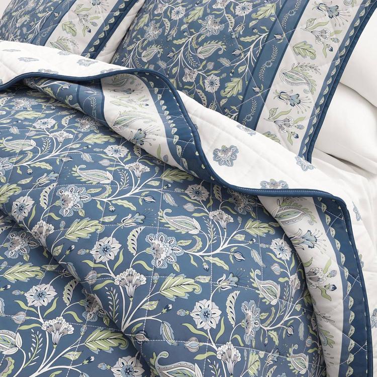 FreshFolds Indira 3pc. Reversible Floral Bordered Quilt Set