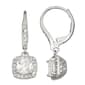 Napier 1.55in. Silver-Tone Crystal Hoop Drop Earrings - image 1