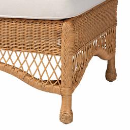bali & pari Brooklyn Bohemian Honey Rattan Ottoman Stool