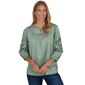 Womens Ruby Rd. Game of Luxe Embroidered Sleeve Voile Blouse - image 1