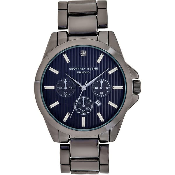 Mens Geoffrey Beene&#40;R&#41; Gunmetal-Tone Diamond Watch - GBA0016GU - image 