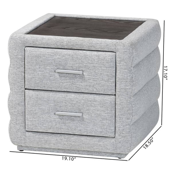 Baxton Studio Cadmus Modern Channel Tufted Fabric Nightstand