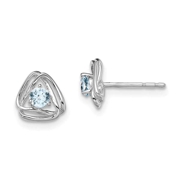 14kt. White Gold Aquamarine Stud Earrings - image 