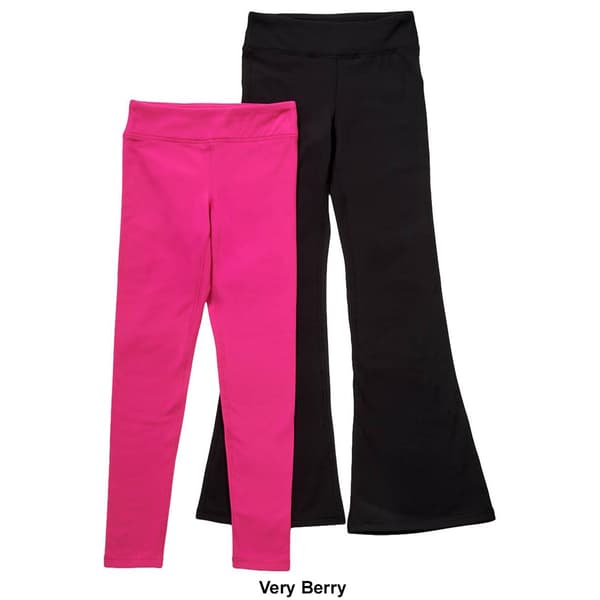 Girls &#40;7-12&#41; 90 Degree&#174; by Reflex 2pk. Slim Leggings/Flare Pants