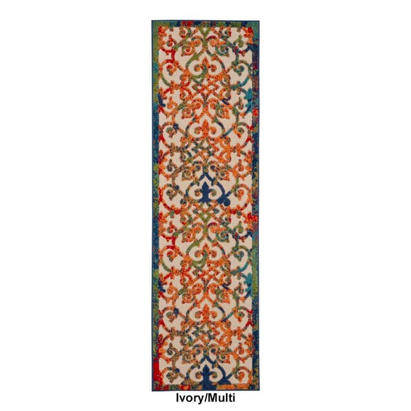 Nourison Aloha Scroll Contemporary Indoor/Outdoor Runner