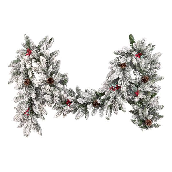 National Tree Snowberry Pine Feel Real(R) 9ft. LED Garland