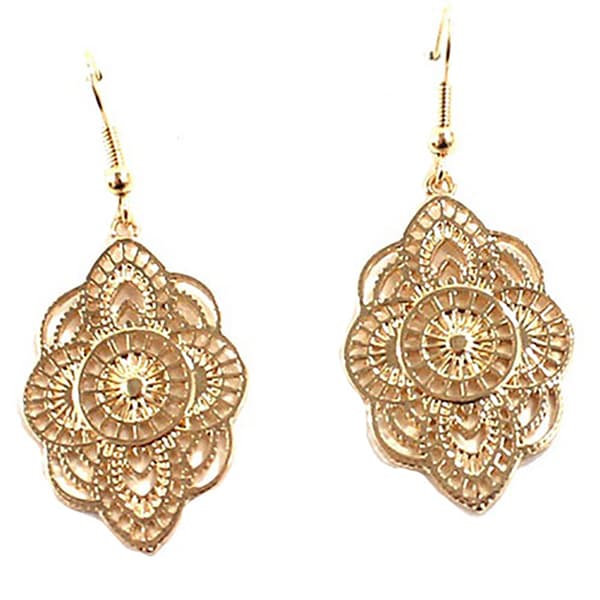 Adrienne Vittadini Gold Filigree Loops Fishhook Earrings - image 