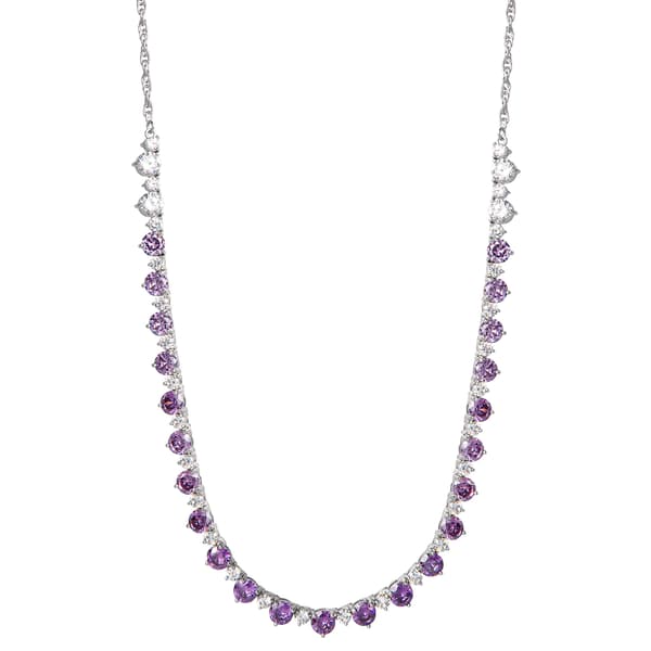 Splendere Sterling Silver Purple Ombre Necklace - image 