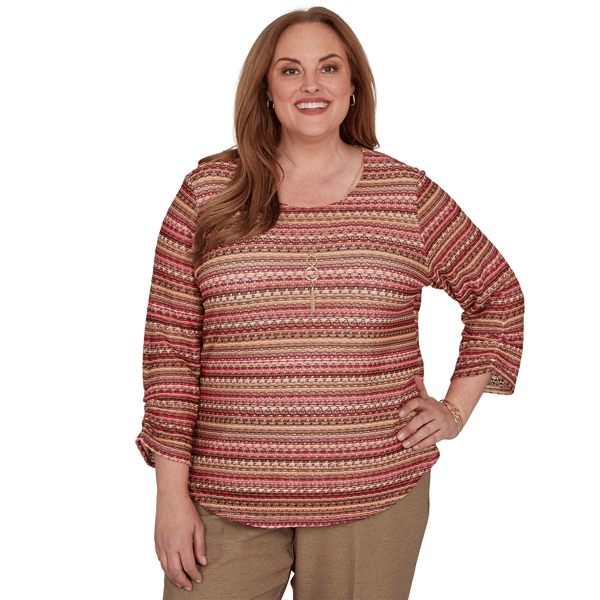 Plus Size Alfred Dunner Union Square Bayadere Stripe Blouse - image 