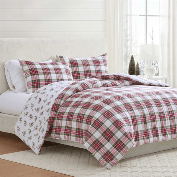 Martha Stewart Yuletide Spruce Plaid Comforter Set