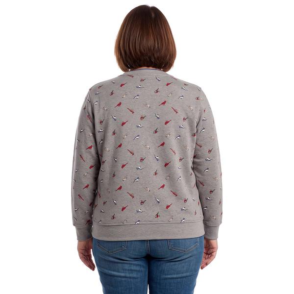 Plus Size Hasting & Smith Bird All Over Fleece Sweatshirt
