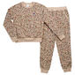 Girls (7-16) Champion(R) Fleece Lined Leopard Crew & Joggers Set - image 1