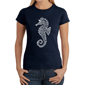 Womens LA Pop Art Types Of Seahorse Word Art T-Shirt - image 1