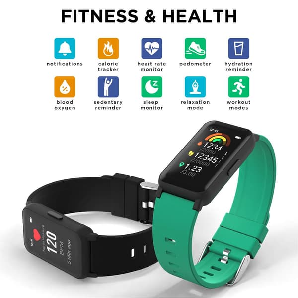 Womens iTouch Active 4 Black Strap Fitness Tracker TC4S01-G02