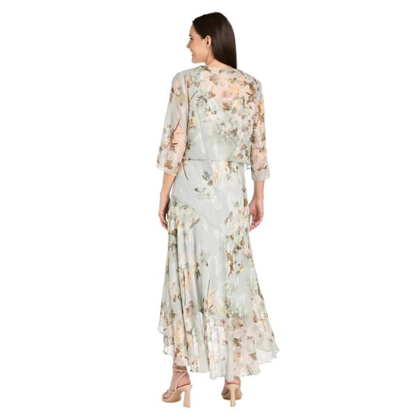 Womens R&M Richards V-Neck Floral Bolero Jacket Dress