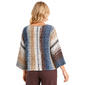 Plus Size Ali Miles 3/4 Sleeve Textured Vertical Stripe Sweater - image 2