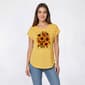 Womens Tru Self Short Sleeve Dolman Double Sunflower Floral Tee - image 1