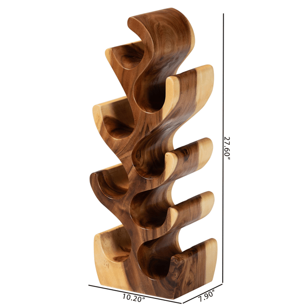 bali & pari Matana Suar Wood Wine Rack