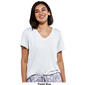 Petites Jessica Simpson Short Sleeve Solid Pajama Tee w/Lace - image 2