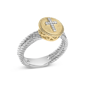 Haus of Brilliance 18kt. Gold Plated Diamond Cross Ring - image 3