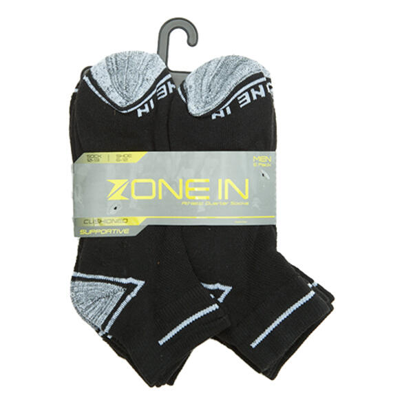 Mens Zone In 6pk. Quarter Socks - image 