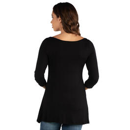 Plus Size 24/7 Comfort Apparel Ruched Sleeve Tunic Maternity Top