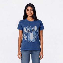 Juniors Freeze Mineral Wash Stitch Ghost & Web Boyfriend Tee