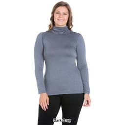 Plus Size 24/7 Comfort Apparel Classic Long Sleeve Turtleneck