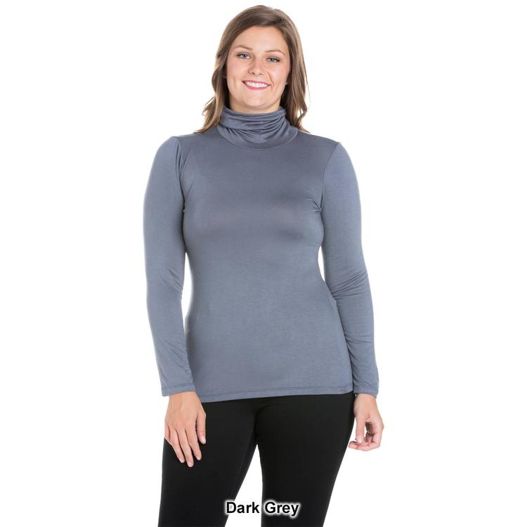 Plus Size 24/7 Comfort Apparel Classic Long Sleeve Turtleneck