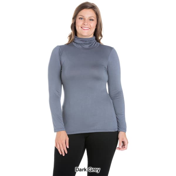 Plus Size 24/7 Comfort Apparel Classic Long Sleeve Turtleneck