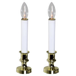 Northlight Seasonal Set of 2 White & Gold Christmas Candle Lamps