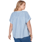 Women''s Ruby Rd. French Riviera Paisley Embroidered Gauze Button - image 2