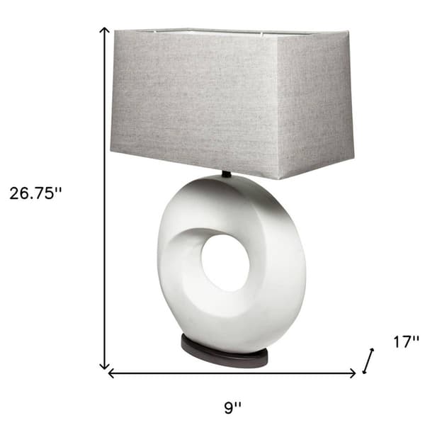 HomeRoots 27in. White Circular Table Lamp