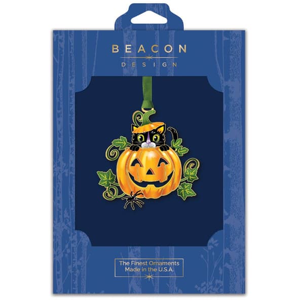 Beacon Design''s Black Cat Jack-O-Lantern Ornament